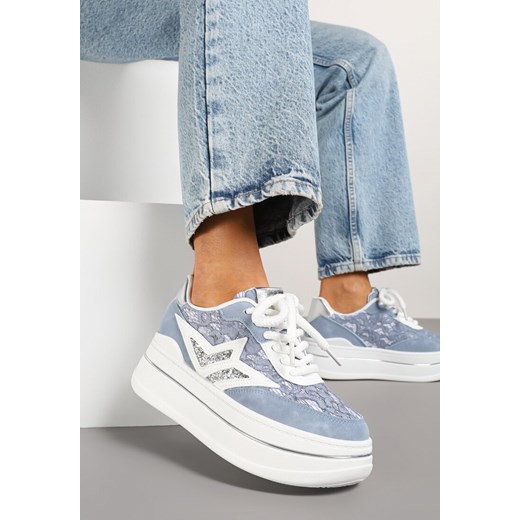 Niebieskie Sneakersy na Platformie Ozdobione Gwiazdą Norlevi ze sklepu renee.pl w kategorii Buty sportowe damskie - zdjęcie 178583451