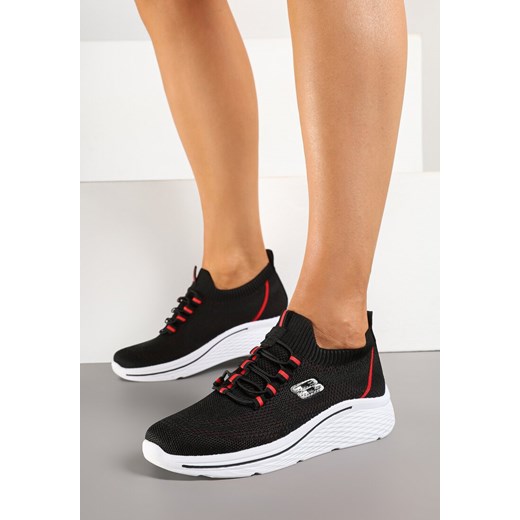Czarne Wsuwane Buty Sportowe Sneakersy z Elastyczną Cholewką Telithiela ze sklepu renee.pl w kategorii Buty sportowe damskie - zdjęcie 178583520
