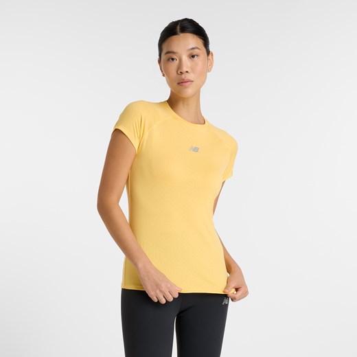 Koszulka damska New Balance WT51223CEE – żółta ze sklepu New Balance Poland w kategorii Bluzki damskie - zdjęcie 178588330