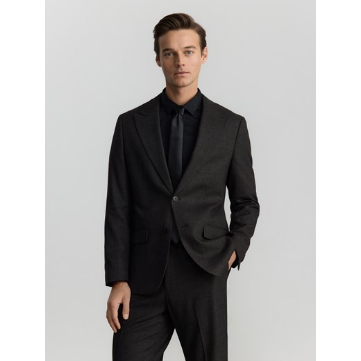 Reserved - Marynarka slim fit z wiskozą - czarny ze sklepu Reserved w kategorii Marynarki męskie - zdjęcie 178590281