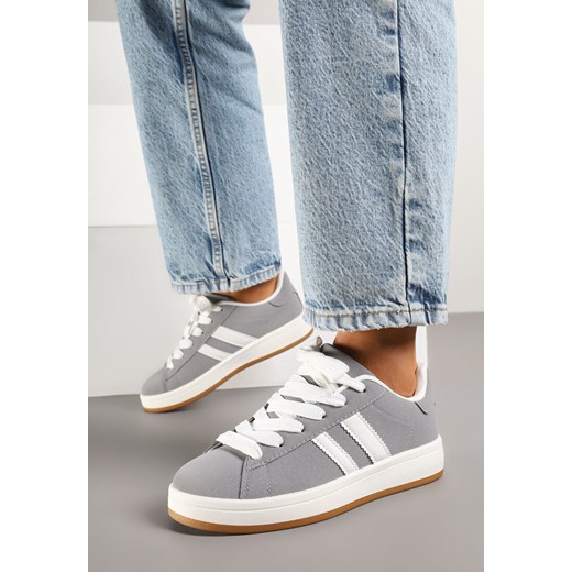 Szare Sneakersy z Dwoma Paskami Galtewi ze sklepu born2be.pl w kategorii Buty sportowe damskie - zdjęcie 178591040