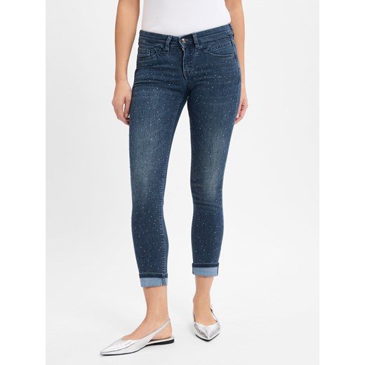 MAC Dżinsy slim fit - Rich Slim Stars Kobiety Bawełna dark stone jednolity ze sklepu vangraaf w kategorii Jeansy damskie - zdjęcie 178591444