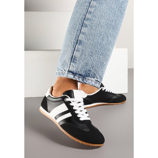 Czarne Sneakersy z Geometrycznymi Paskami Desmira Renee 36 wyprzedaż renee.pl