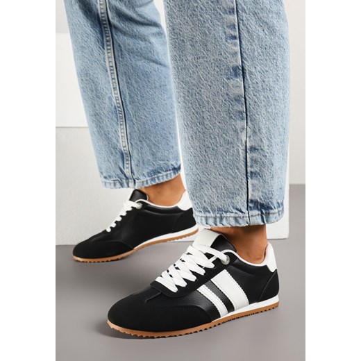Czarne Sneakersy z Geometrycznymi Paskami Desmira Renee 41 wyprzedaż renee.pl