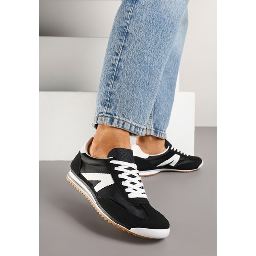Czarne Sneakersy Klasyczne Tenisówki Zdobione Przeszyciami Bortewi ze sklepu renee.pl w kategorii Buty sportowe damskie - zdjęcie 178591661