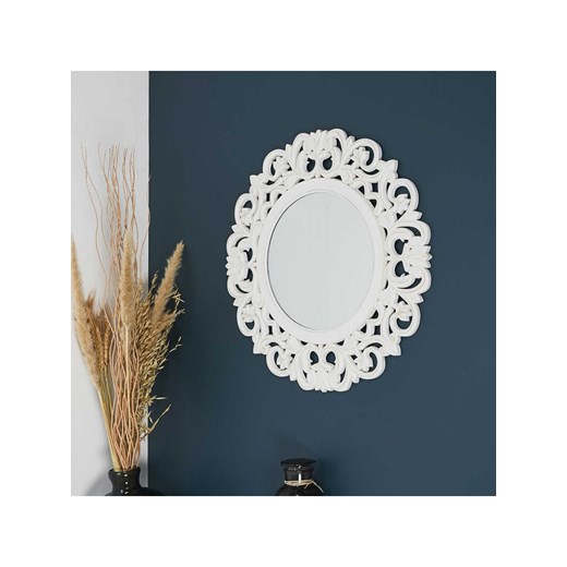 THE HOME DECO FACTORY Lustro w kolorze białym - Ø 60 cm The Home Deco Factory onesize okazyjna cena Limango Polska