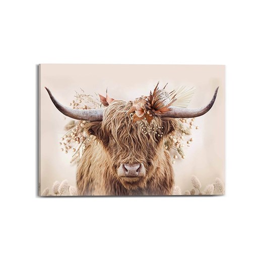 Orangewallz Druk &quot;Cow and Flowers&quot; na płótnie - 50 x 70 cm ze sklepu Limango Polska w kategorii Obrazy - zdjęcie 178593732