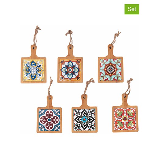 Villa d´Este Deski (6 szt.) w kolorze brązowym ze wzorem do krojenia - 13 x 20 x 2 cm ze sklepu Limango Polska w kategorii Deski - zdjęcie 178594094