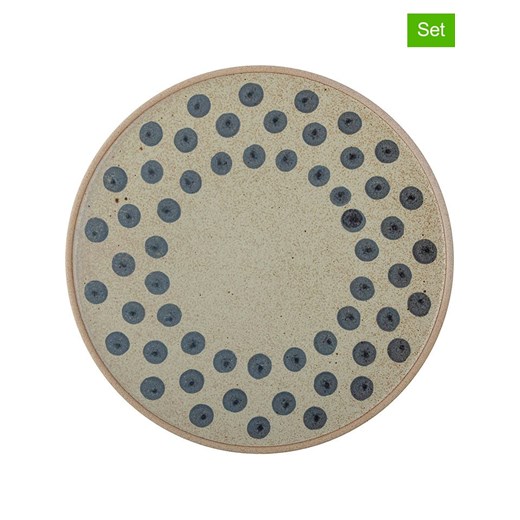 Bloomingville Talerz obiadowy &quot;Tinni&quot; w kolorze beżowo-niebieskim - Ø 28,5 cm ze sklepu Limango Polska w kategorii Naczynia - zdjęcie 178594430