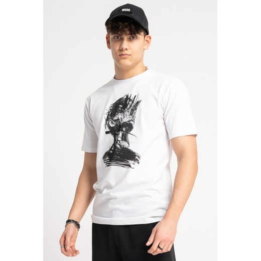 Biały t-shirt z autorską grafiką z przodu, rozmiar - 170, kolor - biały ze sklepu REPORTER w kategorii T-shirty chłopięce - zdjęcie 178597673