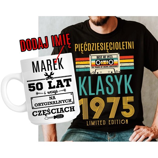 ZESTAW NA 50 URODZINY - KOSZULKA PLUS KUBEK Z IMIENIEM ze sklepu Time For Fashion w kategorii T-shirty męskie - zdjęcie 178598501