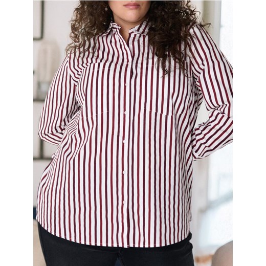 Sinsay - Bawełniana koszula w paski PLUS SIZE - wielobarwny ze sklepu Sinsay w kategorii Koszule damskie - zdjęcie 178598881