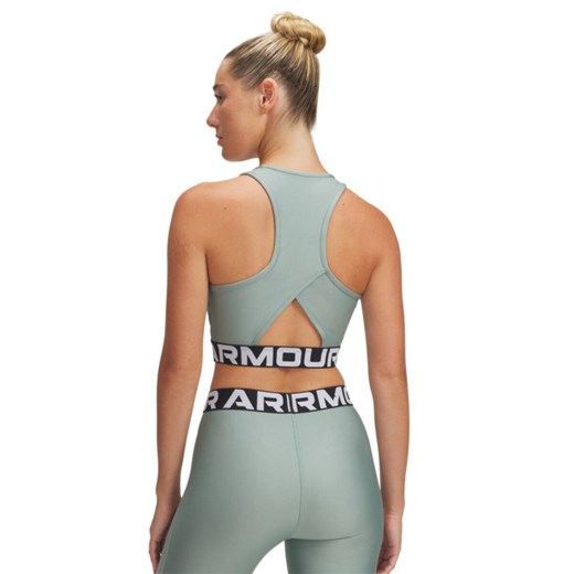 Damski top treningowy Under Armour Heatgear Rib Tank - zielony ze sklepu Sportstylestory.com w kategorii Bluzki damskie - zdjęcie 178599054
