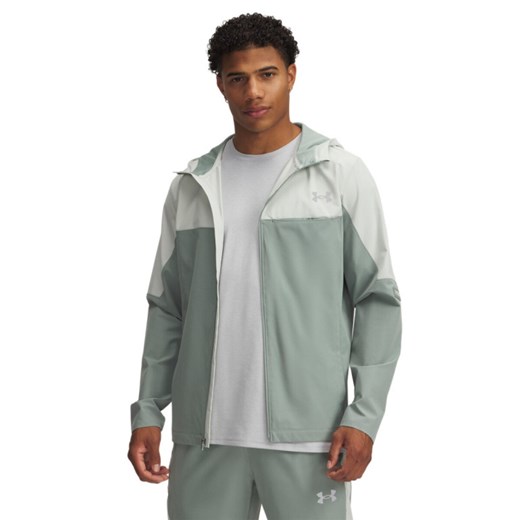 Męska kurtka treningowa Under Armour Vanish Woven Utility Jacket - zielona ze sklepu Sportstylestory.com w kategorii Kurtki męskie - zdjęcie 178599061