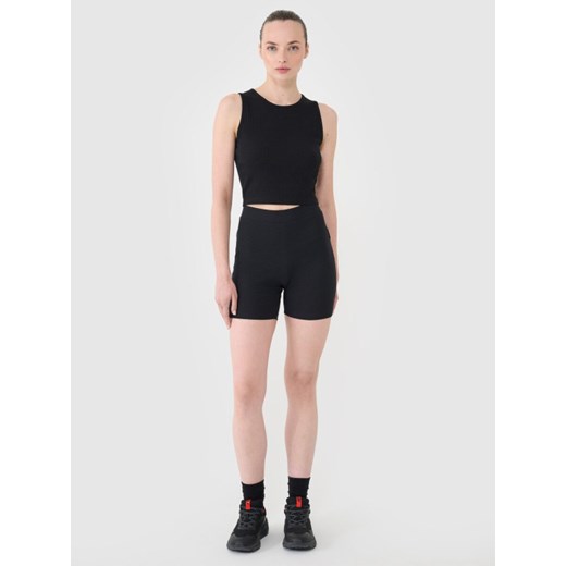 Damskie legginsy krótkie 4F 4FRSS25TSTIF016 - czarne ze sklepu Sportstylestory.com w kategorii Spodnie damskie - zdjęcie 178599120