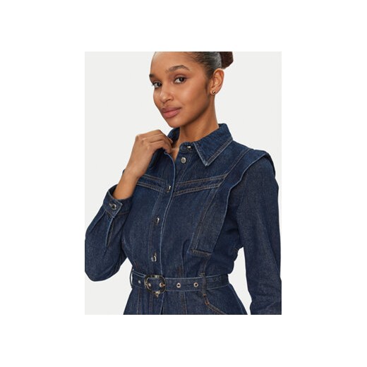 Sukienka Morgan niebieska mini casualowa z kołnierzykiem koszulowa 