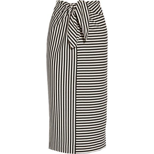 Ren striped cotton-blend jersey skirt net-a-porter szary 