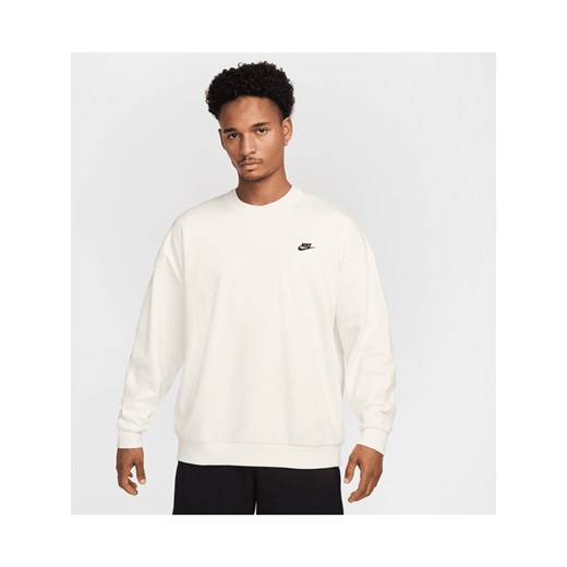 Męska oversizowa bluza z dzianiny dresowej Nike Club Fleece - Biel ze sklepu Nike poland w kategorii Bluzy męskie - zdjęcie 178602122