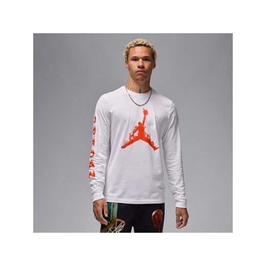 Męski T-shirt z długim rękawem Jordan - Biel ze sklepu Nike poland w kategorii T-shirty męskie - zdjęcie 178602214