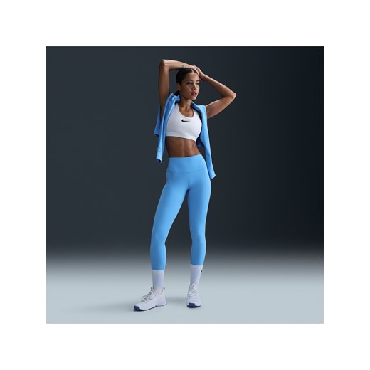 Damskie legginsy o pełnej długości z wysokim stanem Nike One - Niebieski ze sklepu Nike poland w kategorii Spodnie damskie - zdjęcie 178602432