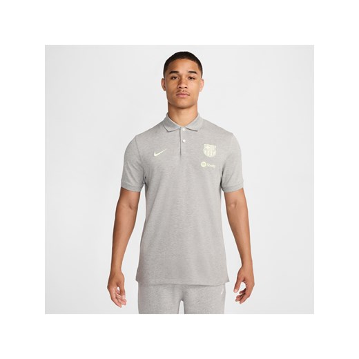 Męska koszulka piłkarska polo Nike Dri-FIT FC Barcelona The Nike Polo - Szary ze sklepu Nike poland w kategorii T-shirty męskie - zdjęcie 178602464