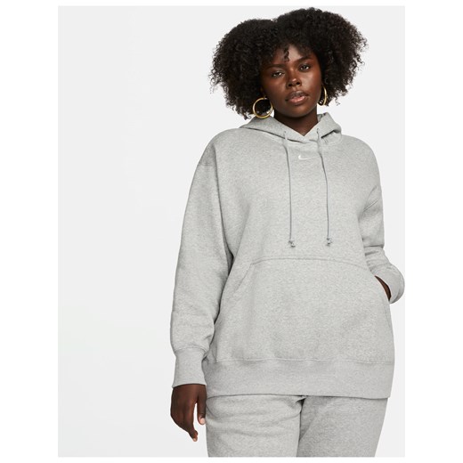 Damska bluza z kapturem o kroju oversize Nike Sportswear Phoenix Fleece (duże rozmiary) - Szary ze sklepu Nike poland w kategorii Bluzy damskie - zdjęcie 178602633