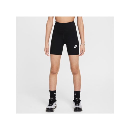 Dziewczęce kolarki z wysokim stanem Nike Sportswear Classic 13 cm - Czerń ze sklepu Nike poland w kategorii Szorty - zdjęcie 178602640