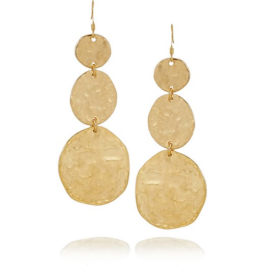 Hammered gold-plated earrings net-a-porter pomaranczowy 