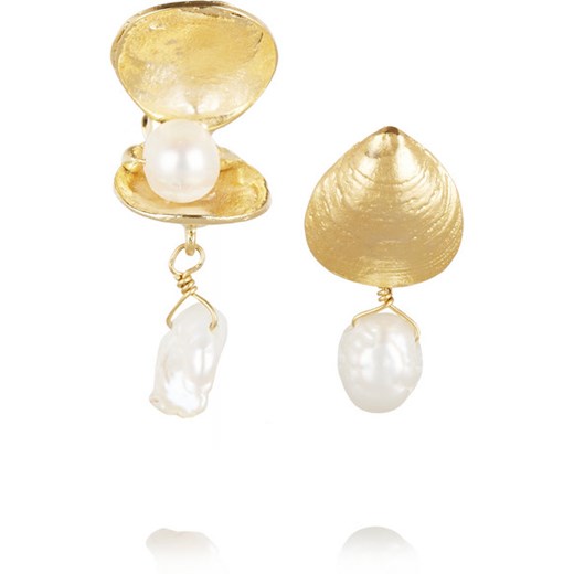 Profondo gold-tone pearl earrings net-a-porter brazowy 