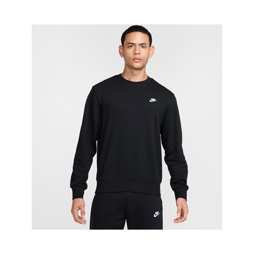 Męska bluza z dzianiny dresowej Nike Club - Czerń ze sklepu Nike poland w kategorii Bluzy męskie - zdjęcie 178602810