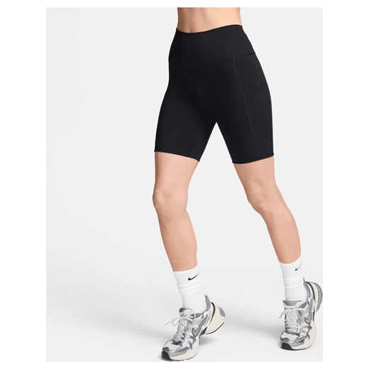 Damskie kolarki z wysokim stanem i kieszeniami Nike One 20 cm - Czerń Nike XL (EU 48-50) Nike poland
