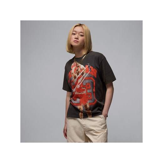 Damski T-shirt z nadrukiem Jordan - Czerń ze sklepu Nike poland w kategorii Bluzki damskie - zdjęcie 178603183
