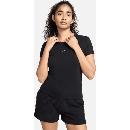 T-shirt damski Nike Sportswear Chill Knit - Czerń ze sklepu Nike poland w kategorii Bluzki damskie - zdjęcie 178603490