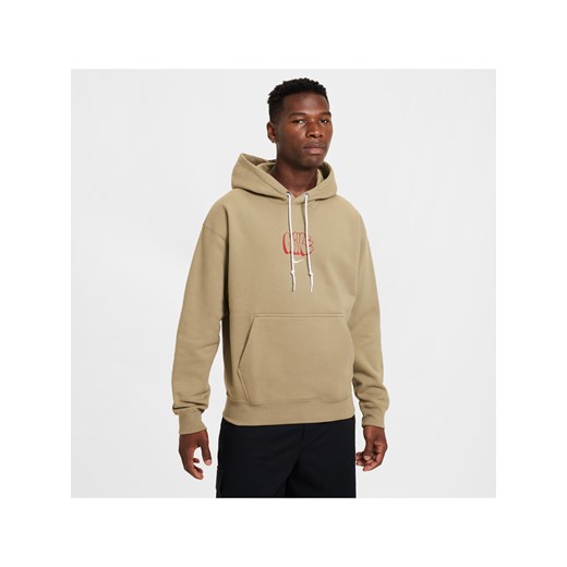 Męska dzianinowa bluza z kapturem Nike Solo Swoosh - Brązowy ze sklepu Nike poland w kategorii Bluzy męskie - zdjęcie 178603570