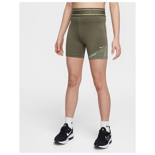 Spodenki dziewczęce 8 cm Dri-FIT Nike Pro - Zieleń ze sklepu Nike poland w kategorii Szorty - zdjęcie 178603874