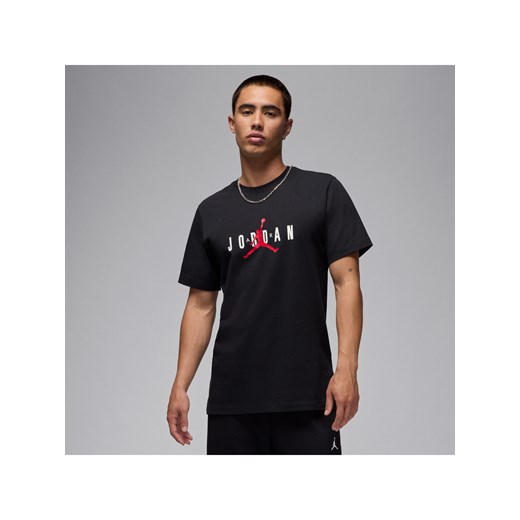 Męski elastyczny T-shirt Jordan Air - Czerń ze sklepu Nike poland w kategorii T-shirty męskie - zdjęcie 178604072