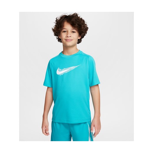 Koszulka z krótkim rękawem dla dużych dzieci (chłopców) Dri-FIT Nike Multi - Zieleń ze sklepu Nike poland w kategorii T-shirty chłopięce - zdjęcie 178604243