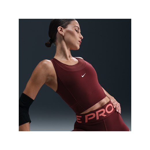 Damska koszulka bez rękawów o skróconym kroju Dri-FIT Nike Pro - Czerwony Nike M (EU 40-42) Nike poland