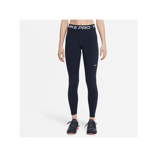 Damskie legginsy ze średnim stanem i wstawkami z siateczki Nike Pro - Niebieski ze sklepu Nike poland w kategorii Spodnie damskie - zdjęcie 178604502