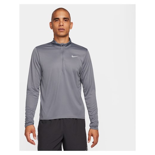 Męska koszulka do biegania z zamkiem 1/2 Dri-FIT Nike Pacer - Szary ze sklepu Nike poland w kategorii T-shirty męskie - zdjęcie 178604533