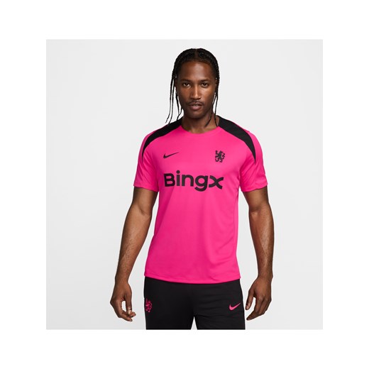 Męska dzianinowa koszulka piłkarska z krótkim rękawem Nike Dri-FIT Chelsea F.C. Strike (wersja trzecia) - Różowy ze sklepu Nike poland w kategorii T-shirty męskie - zdjęcie 178604734