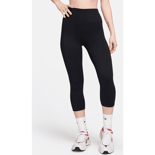 Damskie legginsy z wysokim stanem o skróconym kroju Nike One - Czerń ze sklepu Nike poland w kategorii Spodnie damskie - zdjęcie 178604763