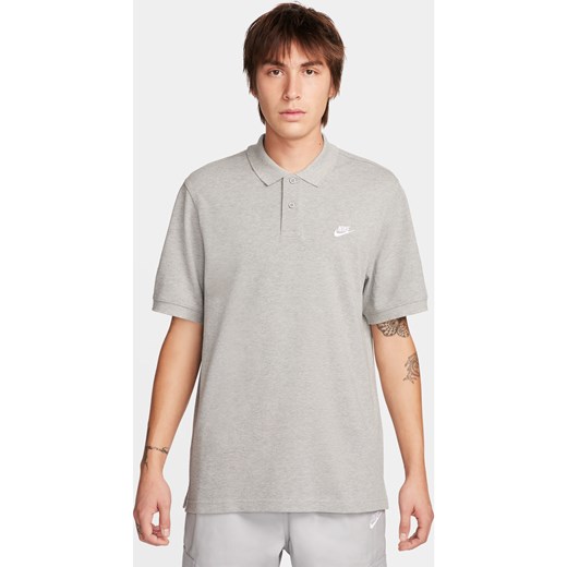 Męska koszulka polo z krótkim rękawem Nike Club - Szary Nike XXL Nike poland