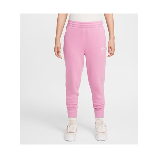 Spodnie dla dużych dzieci (dziewcząt) o wysokim stanie Nike Sportswear Club Fleece - Różowy ze sklepu Nike poland w kategorii Spodnie dziewczęce - zdjęcie 178606284