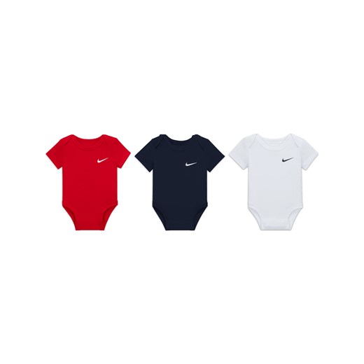 Body dla niemowląt (0–9 M) Nike Swoosh (3 szt.) - Wielokolorowe ze sklepu Nike poland w kategorii Odzież dla niemowląt - zdjęcie 178606440