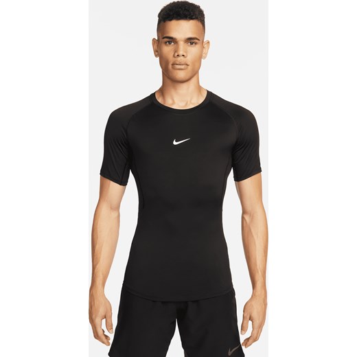 Męska przylegająca koszulka z krótkim rękawem do fitnessu Dri-FIT Nike Pro - Czerń ze sklepu Nike poland w kategorii T-shirty męskie - zdjęcie 178606491