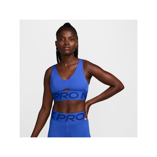 Damski stanik sportowy z wkładkami i średnim wsparciem Nike Pro Indy Plunge - Nike XL Nike poland promocyjna cena
