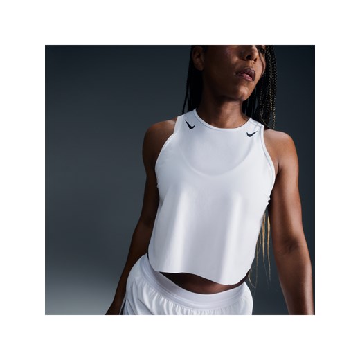 Damska koszulka bez rękawów o skróconym kroju do biegania Dri-FIT ADV Nike AeroSwift - Biel ze sklepu Nike poland w kategorii Bluzki damskie - zdjęcie 178607244