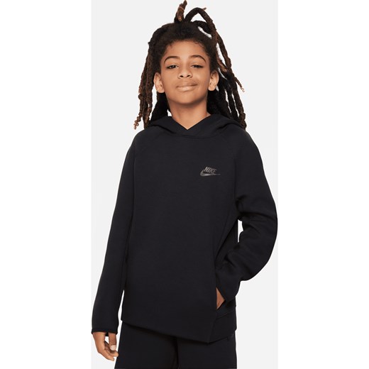Bluza z kapturem dla dużych dzieci (chłopców) Nike Sportswear Tech Fleece - Czerń ze sklepu Nike poland w kategorii Bluzy chłopięce - zdjęcie 178607704