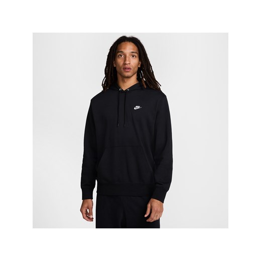 Męska bluza z kapturem z dzianiny dresowej Nike Club - Czerń ze sklepu Nike poland w kategorii Bluzy męskie - zdjęcie 178607830
